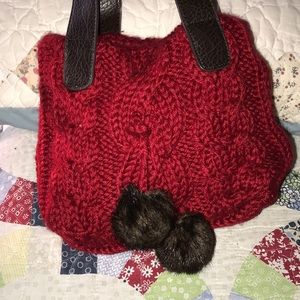 Bath and Body Works red Wool-like purse